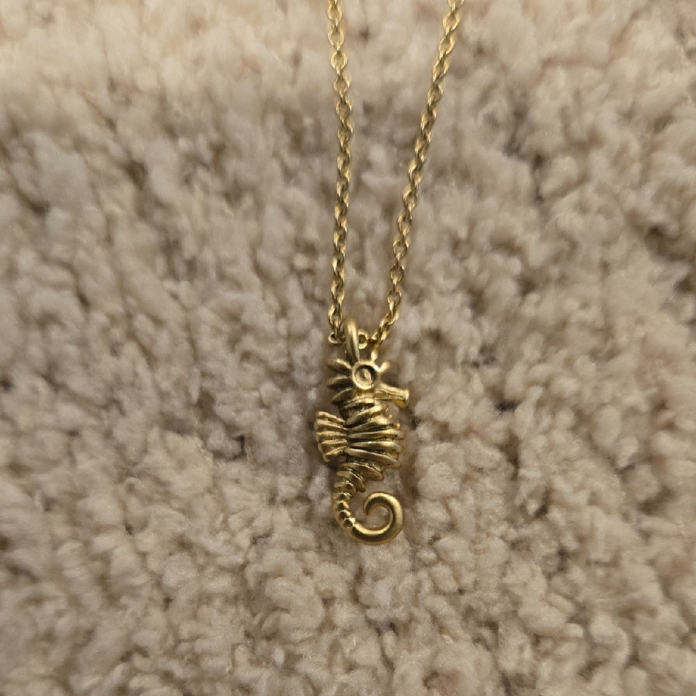 Gold Seahorse Pendant Necklace